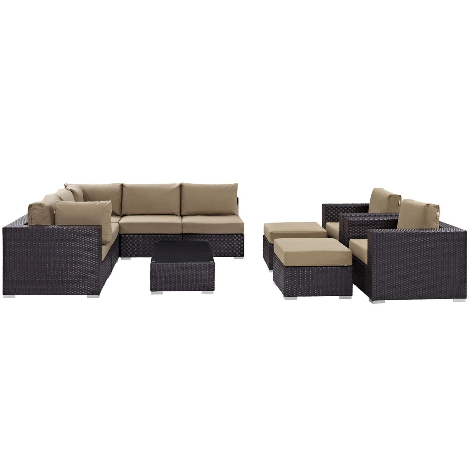 kitchen and dining room sets | CasaFoyer Convene Outdoor Sectional Set | Durable Rattan Weave | Weather-Resistant Cushions | 10 Piece Patio Furniture | casafoyer.myshopify.com