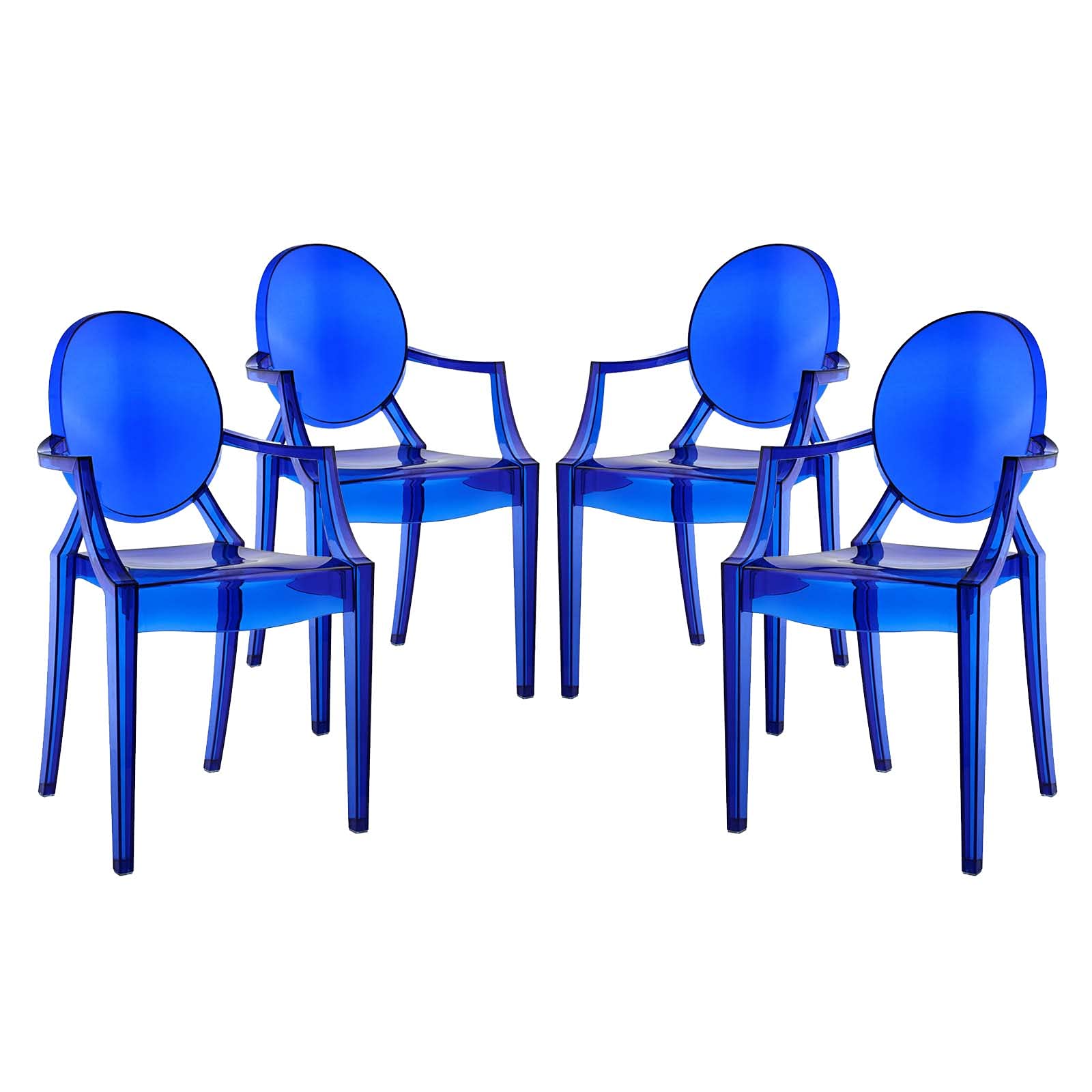 home office desk chairs | CasaFoyer Ethereal Casper Chair Set of 4 | Artistic & Elegant Dining Armchairs | Indoor/Outdoor Use | Blue | casafoyer.myshopify.com