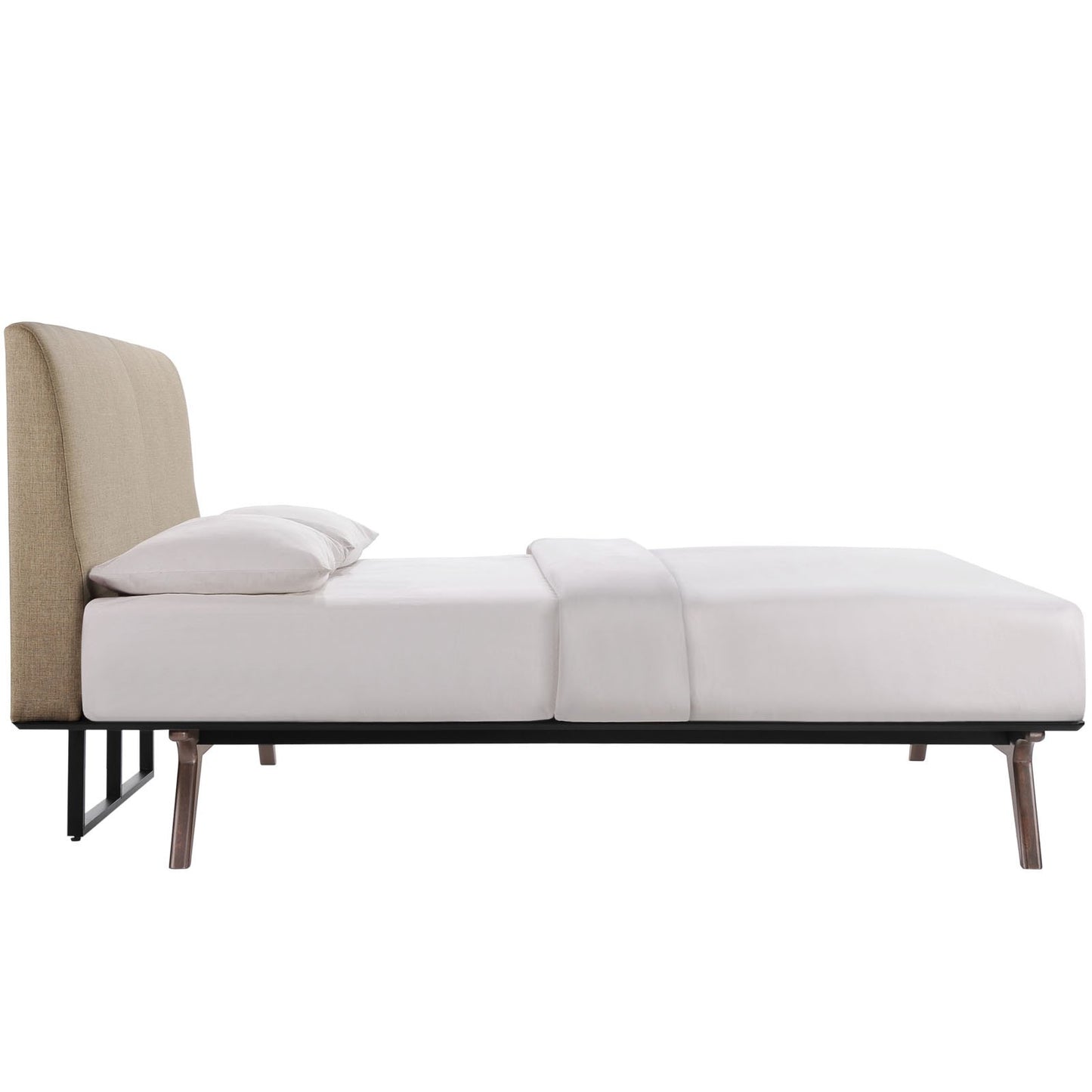 adjustable bed bases | CasaFoyer Tracy Queen Size Platform Bed | Toffee Brown Stained | Durable MDF | Open Design | Foam Padded Headboard | Easy Assembly | Spot Clean | No Boxspring Needed | casafoyer.myshopify.com