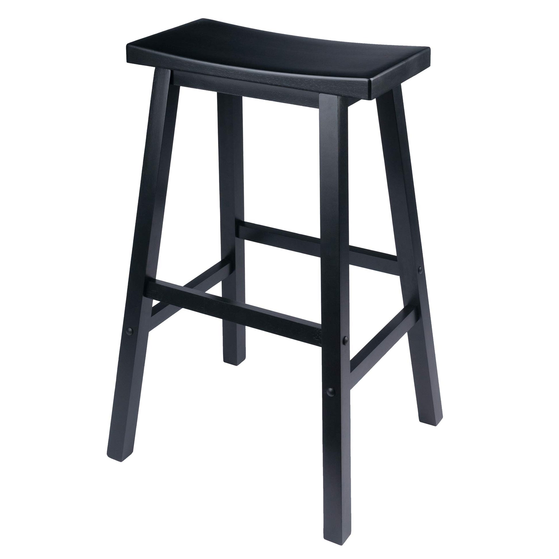 STOOL_SEATING | CasaFoyer  Wood Satori Saddle Seat Bar Stool | 29 Height | Black Finish | Beech Wood Construction | Stable & Functional Design | casafoyer.myshopify.com