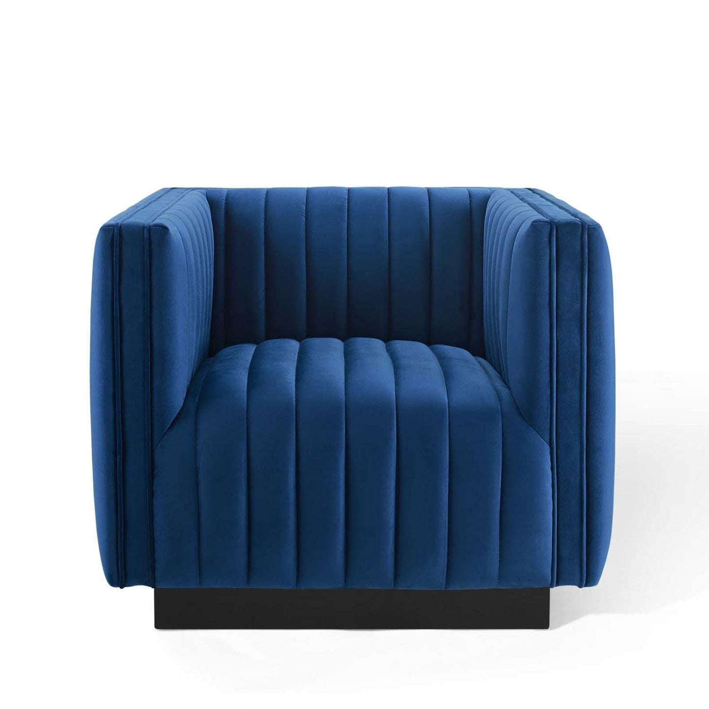 home office desk chairs | CasaFoyer Conjure Channel Tufted Performance Velvet Accent Armchair | Stain-Resistant | Foam Padding | Spring Coil System | Vintage Glamour | Solid Wood | Non-Marking Foot Caps | Matte Black Base | 440 lbs Weight Capacity | casafoyer.myshopify.com