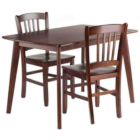 childrens table and chair sets | CasaFoyer Elegant 3-Piece Shaye Dining Table Set | Solid Wood | Walnut Finish | 2 Slat Back Chairs | Contemporary Design | Easy Assembly | casafoyer.myshopify.com