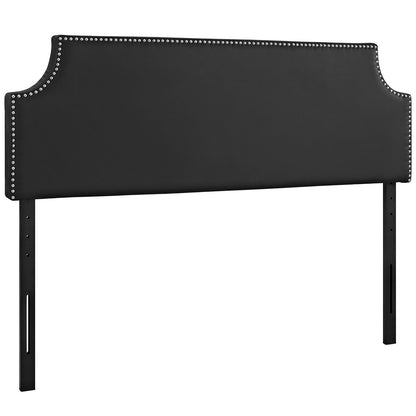 headboards | CasaFoyer  Laura Faux Leather Upholstered Queen Headboard | Sleek Design | Silver Nail Button Trim | Solid Wood Frame | Adjustable Legs | Dense Foam Padding | Smooth Faux Leather | Elegant Addition to Queen Bed | casafoyer.myshopify.com