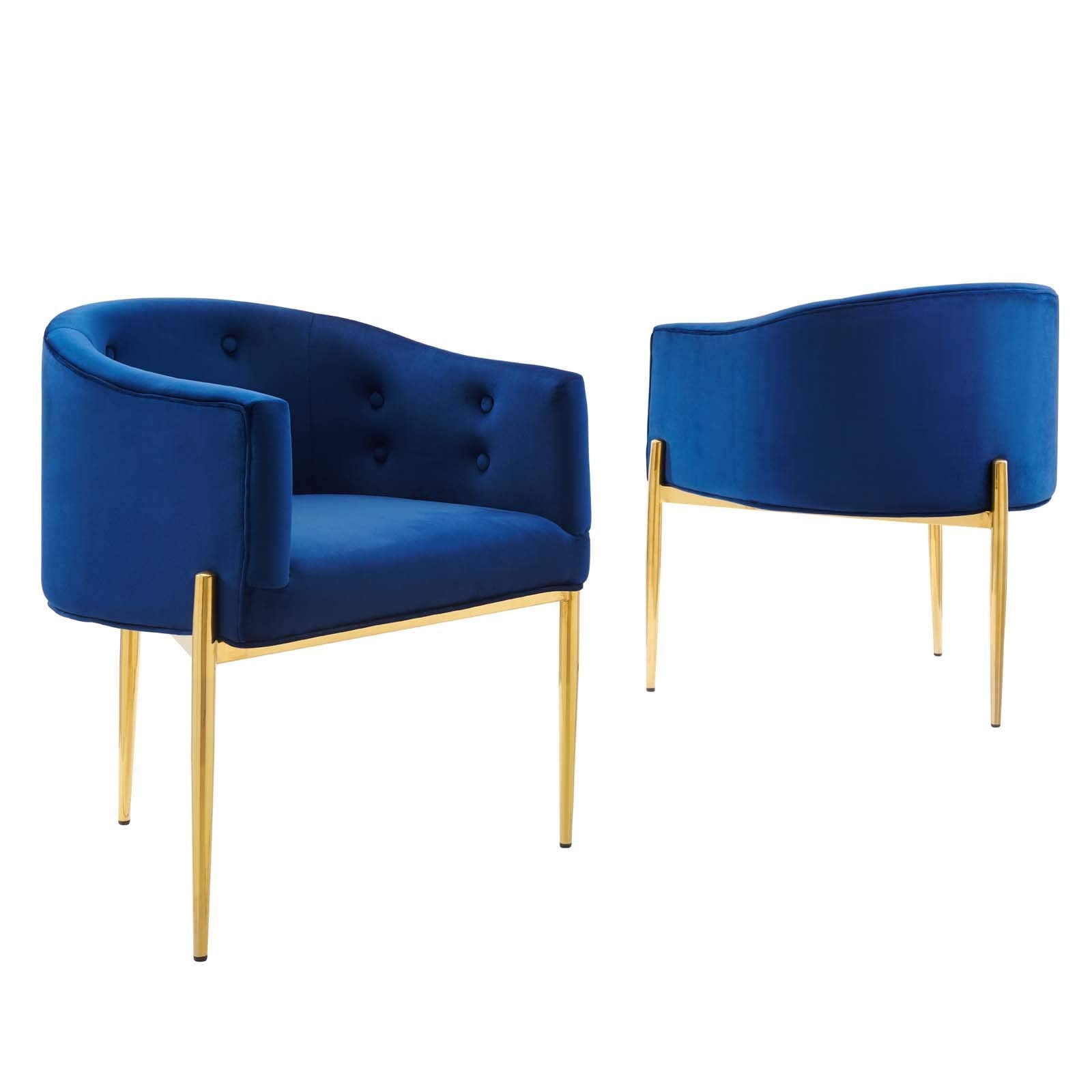 sofa tables | Ergode Savour Tufted Performance Velvet Accent Armchairs - Set of 2 | Luxurious & Stain-Resistant | Modern Club Chair Design | Chrome Gold Legs | casafoyer.myshopify.com