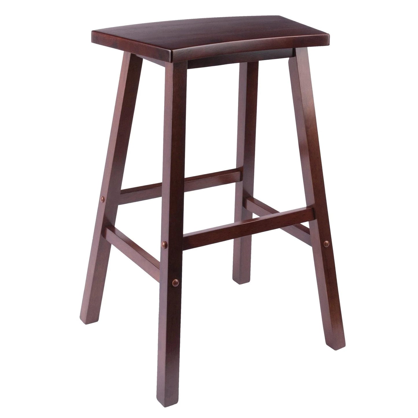 STOOL_SEATING | CasaFoyer  Wood Katashi Stool | Fan-Shaped Design | Solid Wood | Walnut Finish | Crossbar for Stability | Easy Assembly | Bar & Counter Height | 19.69 W x 15.75 D x 28.62 H | 11.6 lbs | 220 lbs Weight Limit | casafoyer.myshopify.com