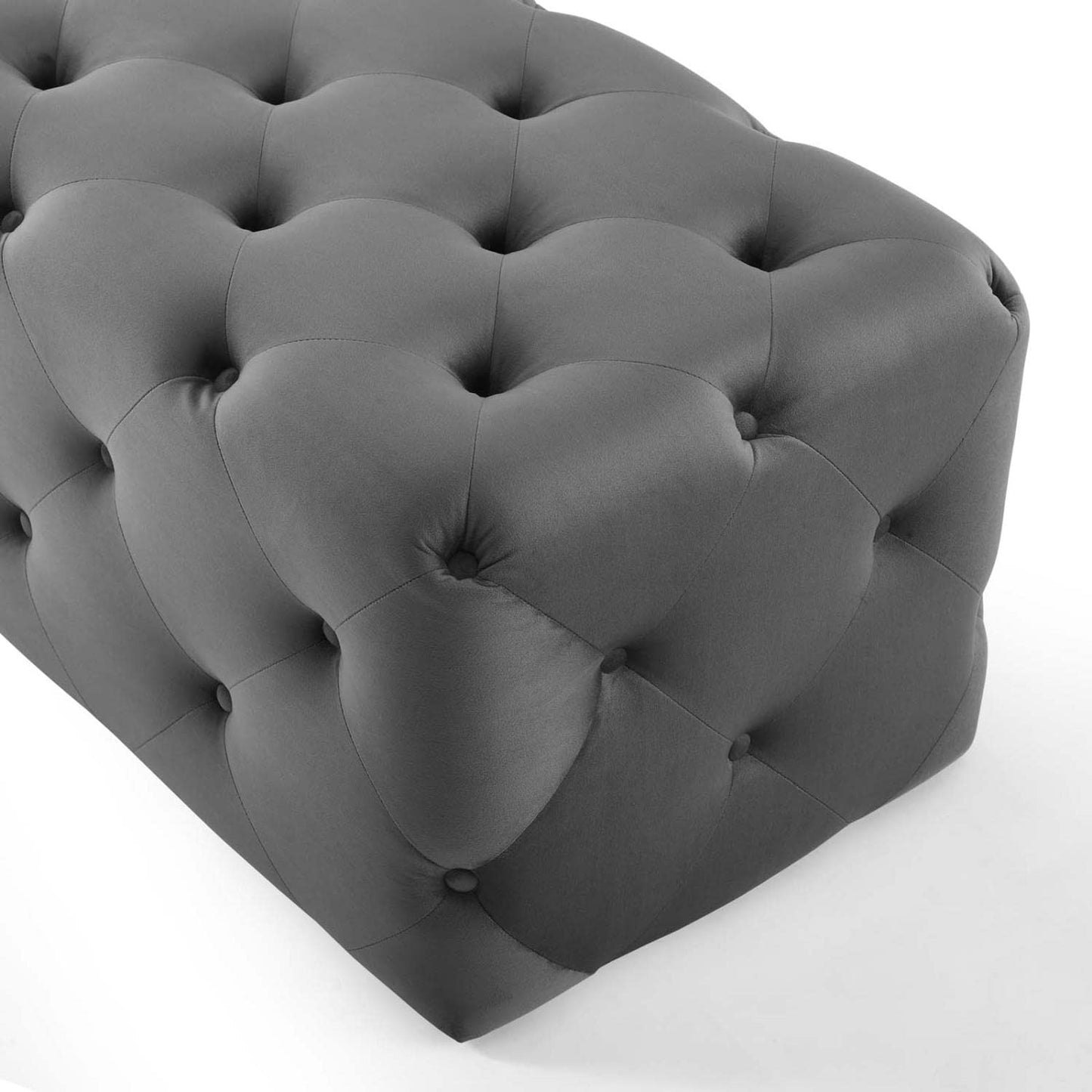 ottomans | CasaFoyer Amour 48 Tufted Button Entryway Bench | Stain-Resistant Velvet | Comfortable Seating | Supports 500 lbs | Gray | casafoyer.myshopify.com