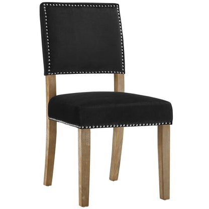 home office desk chairs | CasaFoyer Oblige Dining Side Chair | Velvet Upholstery | Nailhead Trim | Natural Wood Frame | Comfortable & Stylish | Set of 2 | casafoyer.myshopify.com