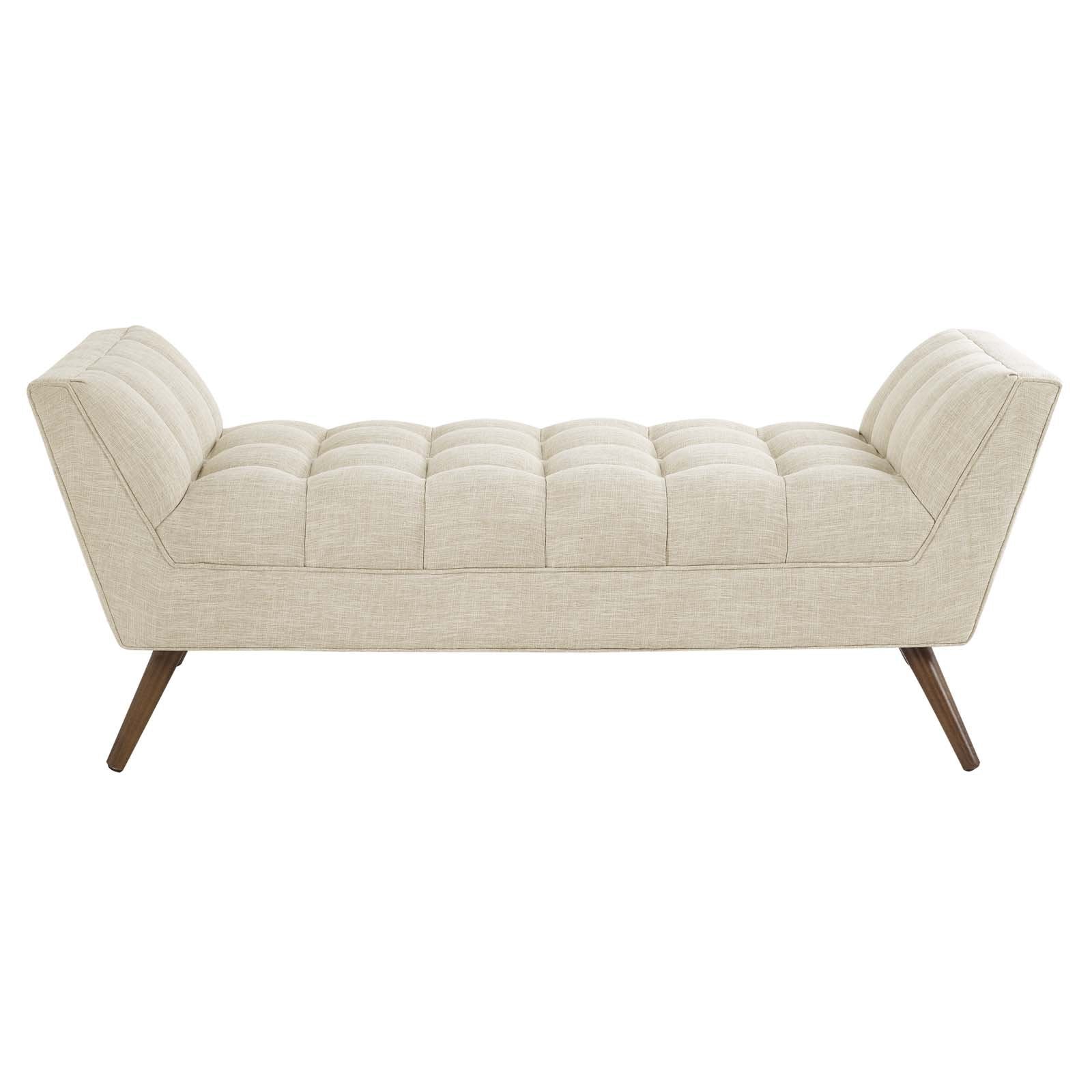 ottomans | CasaFoyer Response Collection | Tufted Upholstered Bench | Ultimate Relaxation | Elegantly Crafted | Plush Foam Padding | Chic Design | Tapered Wooden Legs | Beige | casafoyer.myshopify.com