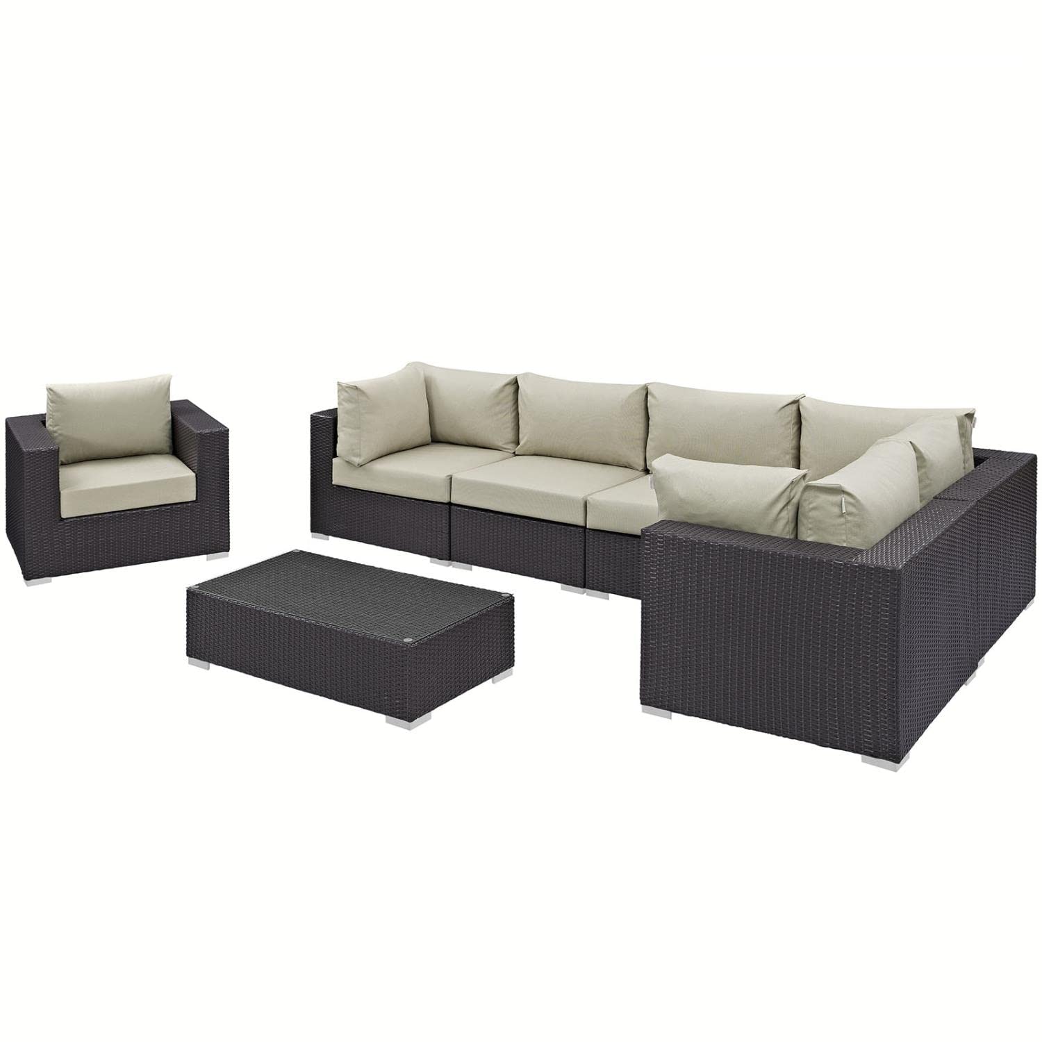 kitchen and dining room sets | CasaFoyer Convene Outdoor Sectional Set | Synthetic Rattan | Weather-Resistant Cushions | Flexible & Stylish | Perfect for Patio, Backyard, Poolside | casafoyer.myshopify.com