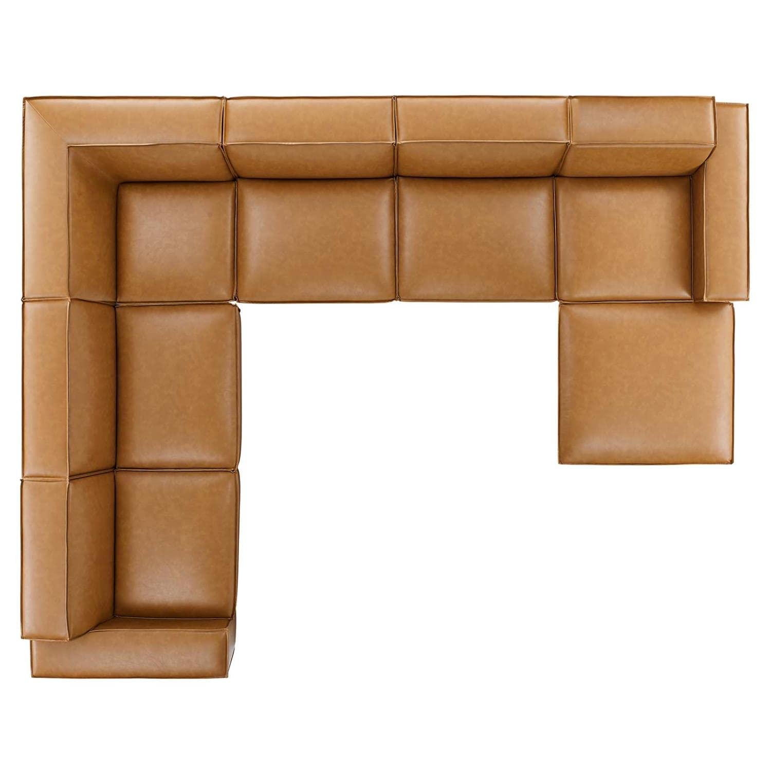 kitchen and dining room sets | CasaFoyer Restore Vegan Leather 7-Piece Sectional Sofa | Minimalist Elegance | Plush Cushions | Sturdy Build | Non-Marking Foot Caps | Tan | casafoyer.myshopify.com