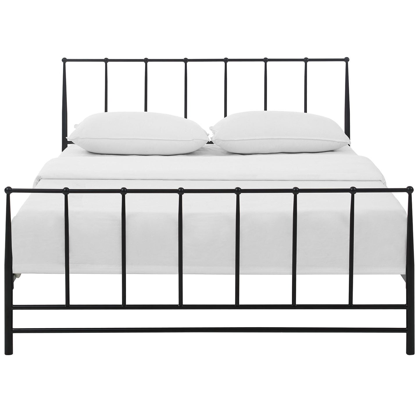 Bed | CasaFoyer Estate Platform Bed | Serene & Sturdy Design | Coated Steel Frame | Non-Marking Foot Caps | Supports Memory Foam, Spring, Latex & Hybrid Mattresses | 1300 lbs Weight Capacity | Queen Size | casafoyer.myshopify.com