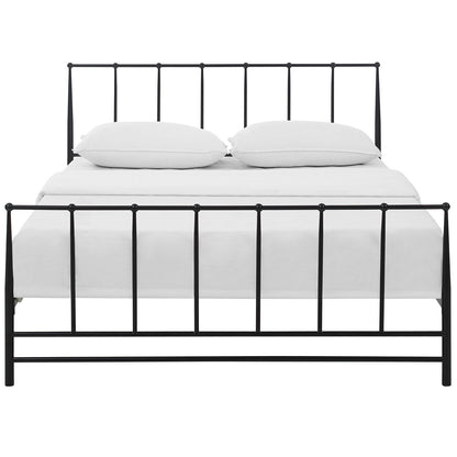 Bed | CasaFoyer Estate Platform Bed | Serene & Sturdy Design | Coated Steel Frame | Non-Marking Foot Caps | Supports Memory Foam, Spring, Latex & Hybrid Mattresses | 1300 lbs Weight Capacity | Queen Size | casafoyer.myshopify.com