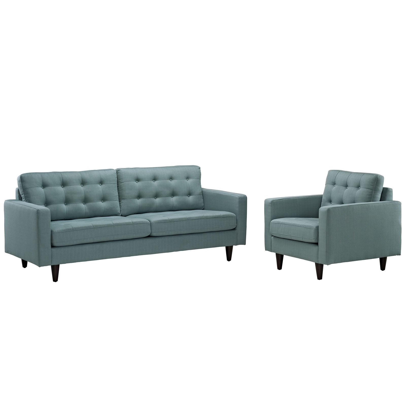 Sofa & chair Sets | Empress Upholstered Armchair & Sofa Set | Exquisite Design | Tufted Buttons | Luxurious Cushions | Elegant Armrests | Sturdy Wooden Legs | Floor Protection | Complete Furnishings | casafoyer.myshopify.com