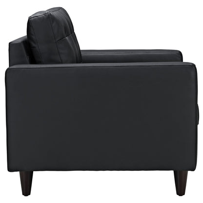 kitchen and dining room sets | CasaFoyer Empress | Exquisite Design Leather Sofa & Armchair Set | Black | Tufted Buttons | Luxurious Cushions | Solid Wood Legs | Bonded Leather Upholstery | casafoyer.myshopify.com