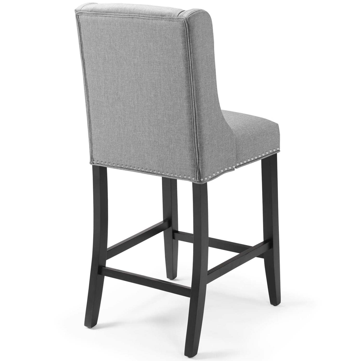 barstools | CasaFoyer Baron Upholstered Fabric Counter Stool Set of 2 | Opulent Heritage | Modern Design | Comfortable & Stylish | Light Gray | casafoyer.myshopify.com