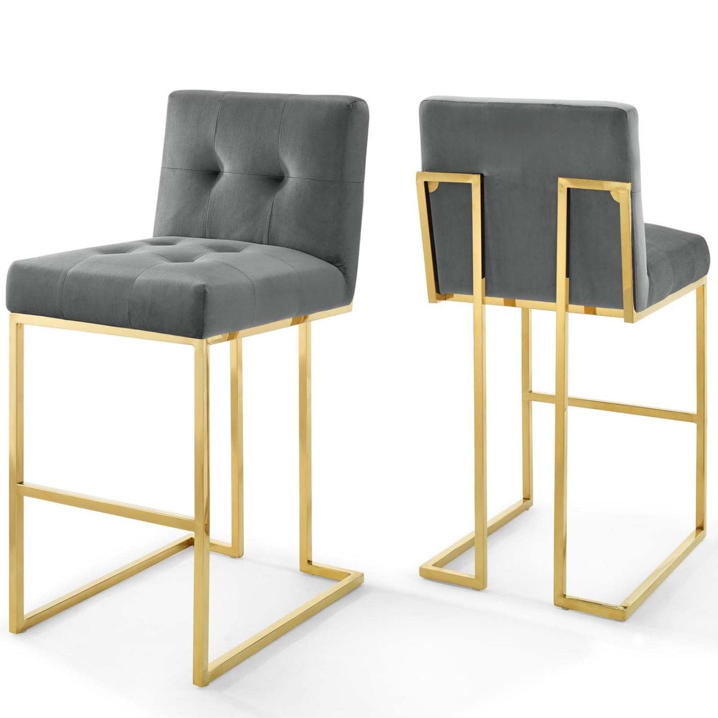 barstools | CasaFoyer Privy Bar Stool Set of 2 | Modern Design | Velvet Upholstery | Gold Stainless Steel Base | 331 lbs Capacity | No Assembly Required | casafoyer.myshopify.com