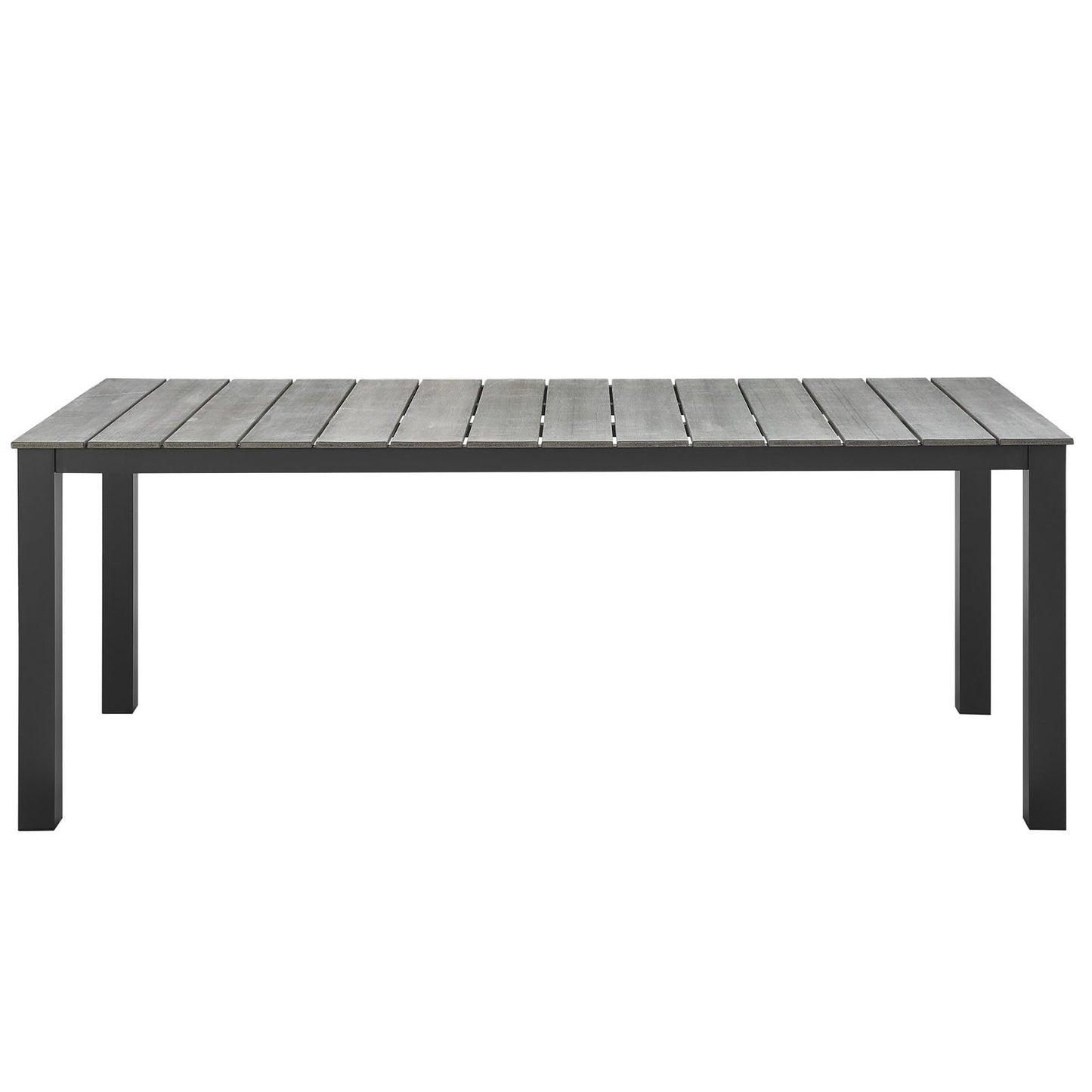 Dining Table | Maine Outdoor Collection | 80 Dining Table | Synthetic Wood Grain Plank Boards | Powder-Coated Aluminum Frame | Ideal for Outdoor Dining | casafoyer.myshopify.com