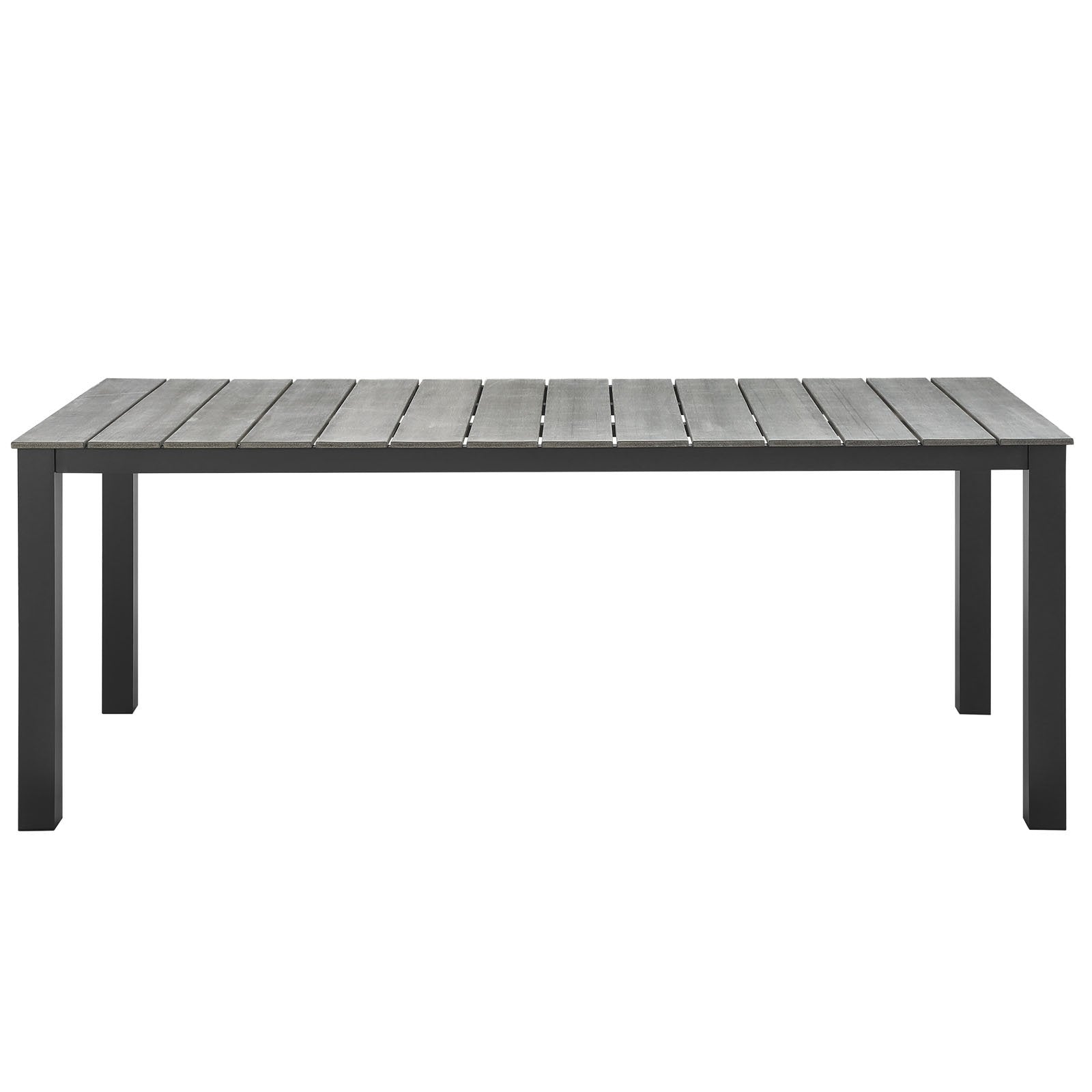 Dining Table | Maine Outdoor Collection | 80 Dining Table | Synthetic Wood Grain Plank Boards | Powder-Coated Aluminum Frame | Ideal for Outdoor Dining | casafoyer.myshopify.com