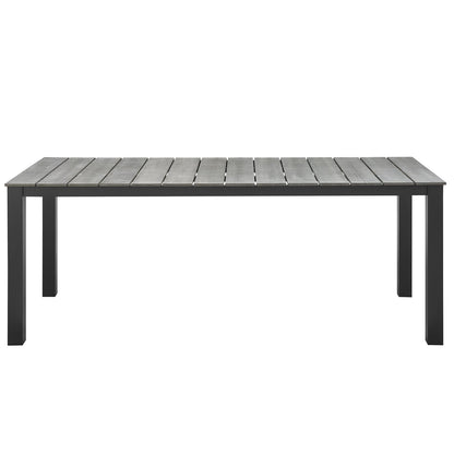 Dining Table | Maine Outdoor Collection | 80 Dining Table | Synthetic Wood Grain Plank Boards | Powder-Coated Aluminum Frame | Ideal for Outdoor Dining | casafoyer.myshopify.com