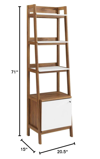 bookcases | Ergode Bixby 21 Bookshelf | Walnut White | Stylish & Durable Storage & Display Stand | Ample Space for Books & Decorative Items | casafoyer.myshopify.com
