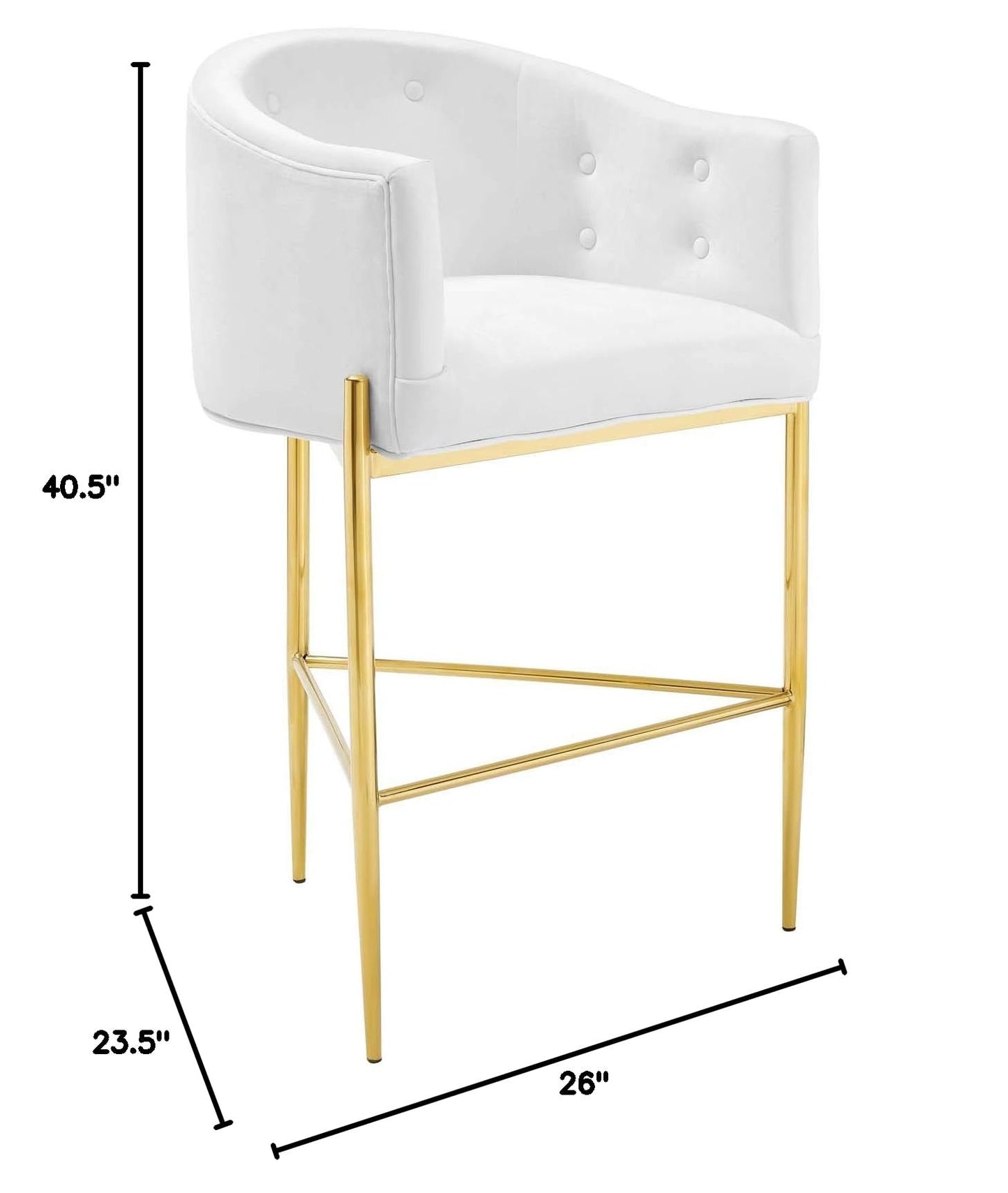 barstools | CasaFoyer Savour Tufted Performance Velvet Bar Stool Set of 2 | Luxury Design | Stain-Resistant Upholstery | Comfortable Foam Padding | Chrome Gold Frame | 300 lb Weight Capacity | 29 Seat Height | casafoyer.myshopify.com