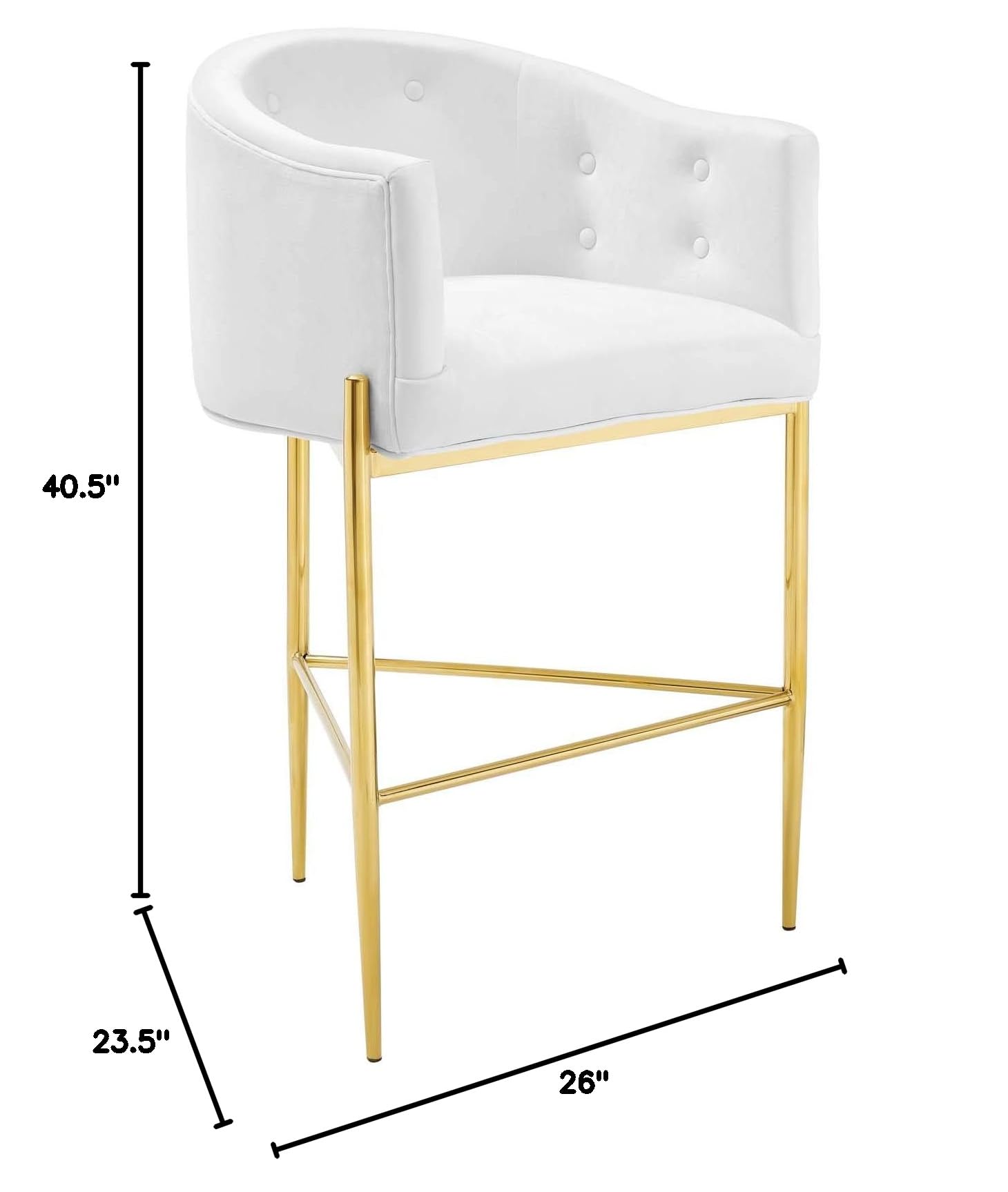 barstools | CasaFoyer Savour Tufted Performance Velvet Bar Stool Set of 2 | Luxury Design | Stain-Resistant Upholstery | Comfortable Foam Padding | Chrome Gold Frame | 300 lb Weight Capacity | 29 Seat Height | casafoyer.myshopify.com