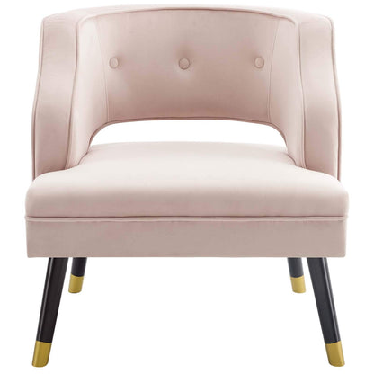 home office desk chairs | CasaFoyer Traipse Performance Velvet Armchair | Stylish Vintage Glamour Accent Chair | Button Tufting | Walnut Legs | Pink | casafoyer.myshopify.com