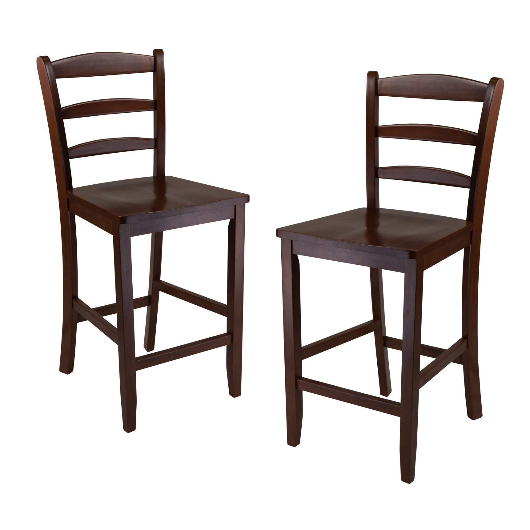childrens table and chair sets | CasaFoyer Orlando High Table and Ladder Back Stool Set | Antique Design | 3-Piece | Walnut Finish | Solid Wood | 2 Shelves | Space-Saving | Comfortable | Easy Assembly | casafoyer.myshopify.com