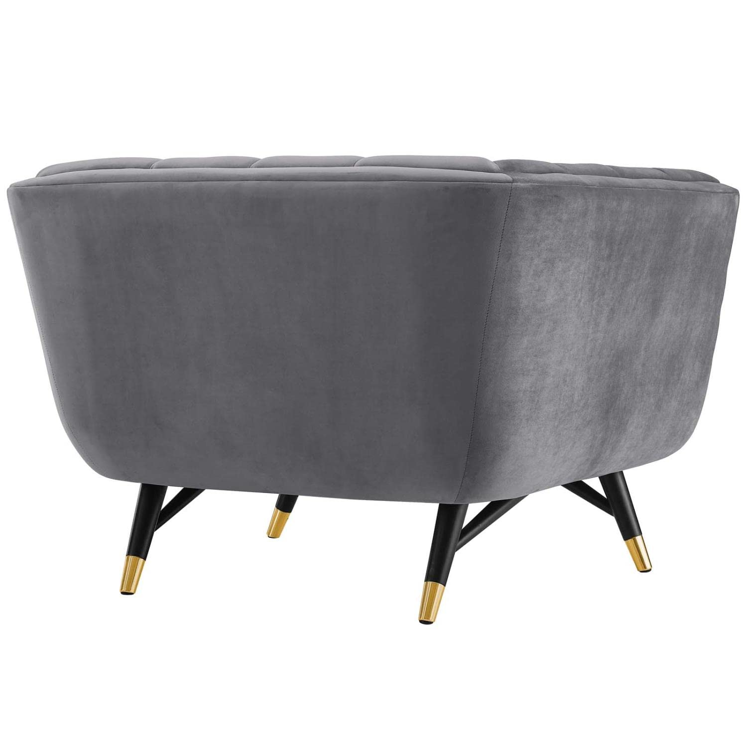 home office desk chairs | CasaFoyer Dept Performance Velvet Armchair | Chic, Contemporary, and Mid-Century Modern Design | Stain-Resistant Upholstery | Plush Comfort | Elegant Tufting | Splayed Black Birchwood Frame with Gold Metal Accents | 331 lbs Weight Capacity | casafoyer.myshopify.com