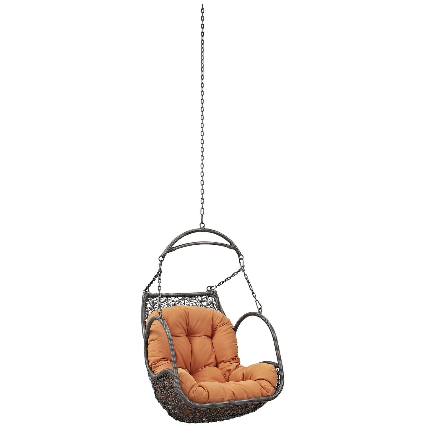 porch swings | Ergode Arbor Swing Chair | All-Weather Rattan | Water-Resistant Cushion | Steel Frame | Indoor/Outdoor Patio Furniture | Orange | casafoyer.myshopify.com