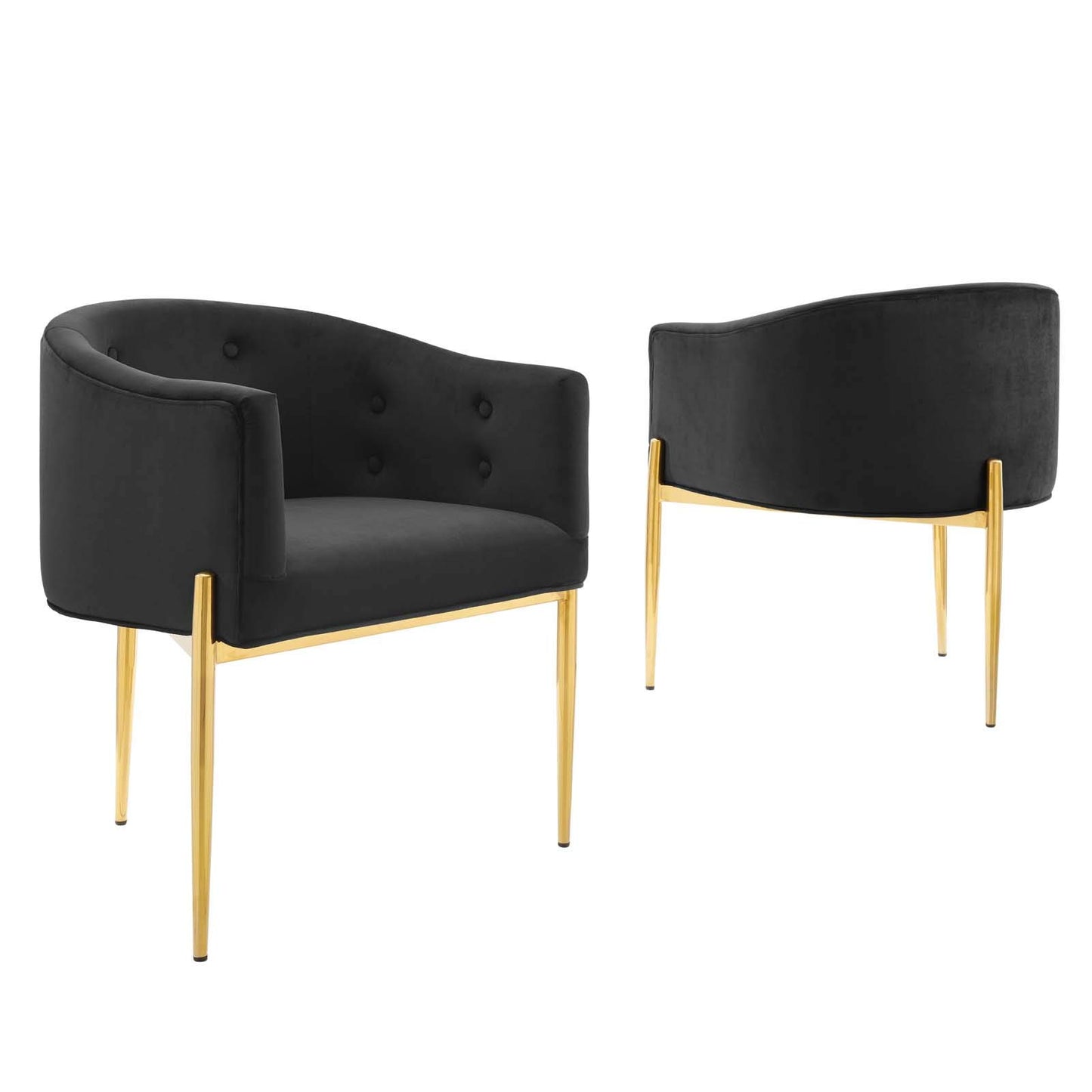sofa tables | Ergode Savour Tufted Performance Velvet Accent Armchairs | Set of 2 | Elegant & Versatile | Stain-Resistant Upholstery | Comfortable Seating | Chrome Gold Legs | casafoyer.myshopify.com