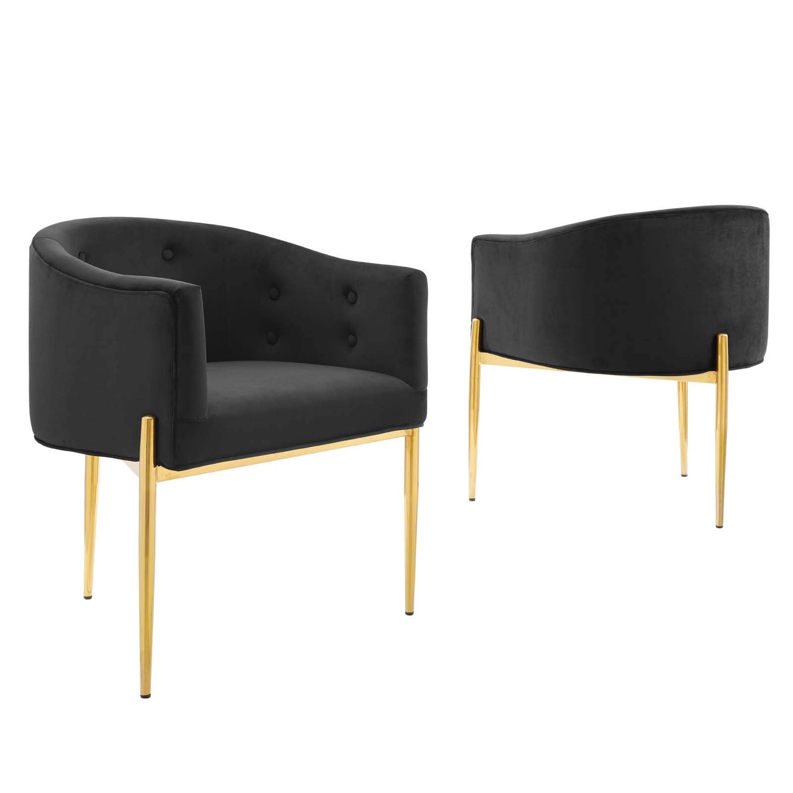 sofa tables | Ergode Savour Tufted Performance Velvet Accent Armchairs | Set of 2 | Elegant & Versatile | Stain-Resistant Upholstery | Comfortable Seating | Chrome Gold Legs | casafoyer.myshopify.com