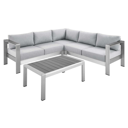 sofas | CasaFoyer Shore Outdoor Patio Aluminum 4 Piece Sectional Sofa Set | Weatherproof | Sunbrella Fabric | Stylish Design | Perfect for Casual Gatherings | casafoyer.myshopify.com
