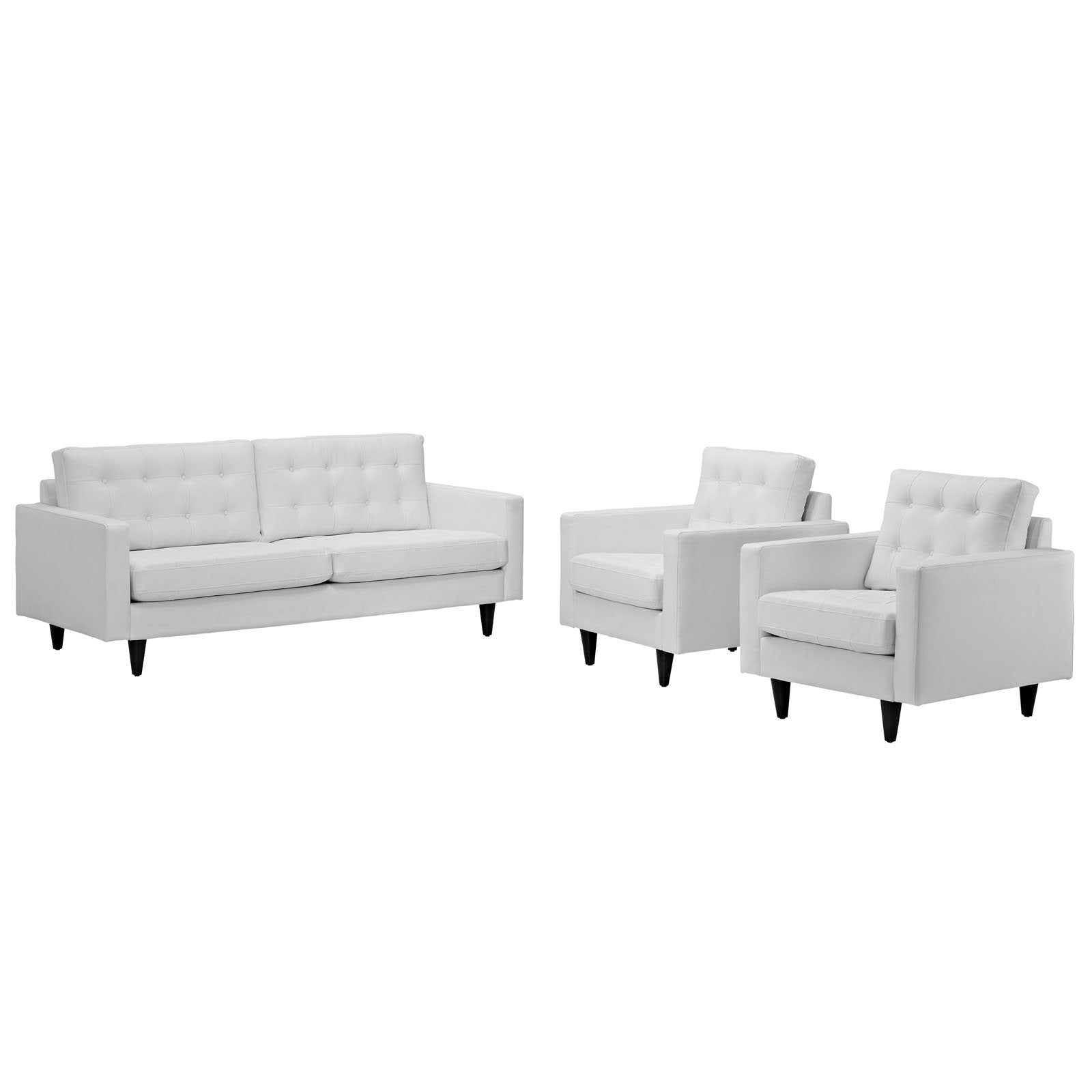 kitchen and dining room sets | CasaFoyer Empress | Exquisite Design Leather Sofa & Armchair Set | White | Tufted Buttons | Luxurious Cushions | Elegant Armrests | Solid Wood Legs | Bonded Leather Upholstery | casafoyer.myshopify.com