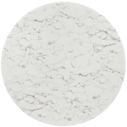 patio dining tables | CasaFoyer Lippa 60 Round Marble Dining Table | Timeless Modern Design | Scratch-Resistant Top | Lacquered Metal Legs | White | casafoyer.myshopify.com