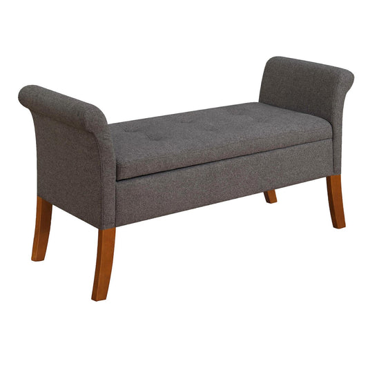 Ottoman | Ergode Designs4Comfort Garbo Storage Bench | Cozy Ottoman with Ample Storage | Durable Poplar Wood | Plush Fabric Upholstery | Elevate Your Space! | casafoyer.myshopify.com