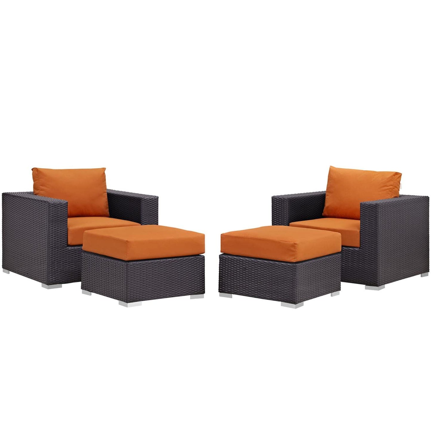 kitchen and dining room sets | CasaFoyer Convene Outdoor Sectional Set | Durable Rattan & Aluminum Frame | All-Weather Cushions | 4 Piece Patio Sofa & Ottoman | casafoyer.myshopify.com