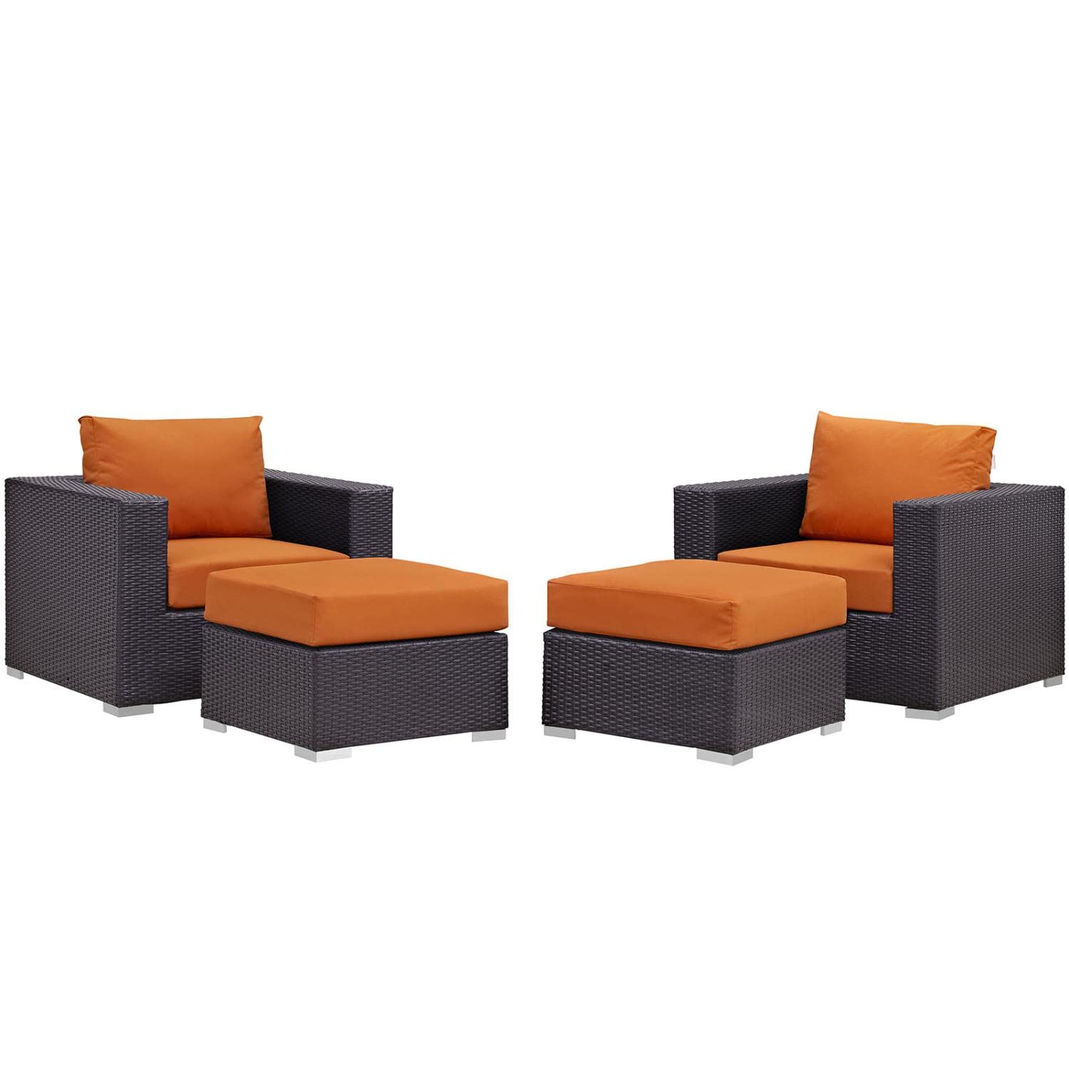 kitchen and dining room sets | CasaFoyer Convene Outdoor Sectional Set | Durable Rattan & Aluminum Frame | All-Weather Cushions | 4 Piece Patio Sofa & Ottoman | casafoyer.myshopify.com