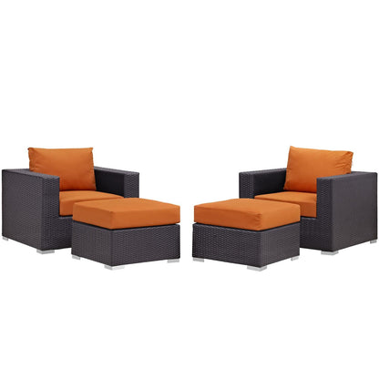 kitchen and dining room sets | CasaFoyer Convene Outdoor Sectional Set | Durable Rattan & Aluminum Frame | All-Weather Cushions | 4 Piece Patio Sofa & Ottoman | casafoyer.myshopify.com