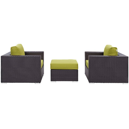 kitchen and dining room sets | CasaFoyer Convene Outdoor Sectional Set | Durable Rattan & Aluminum Frame | Weather-Resistant Cushions | Includes Ottoman & Armchairs | casafoyer.myshopify.com