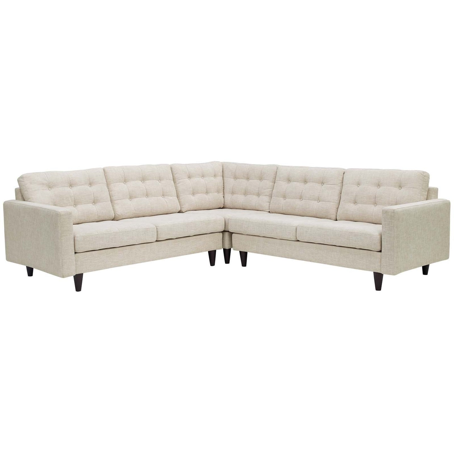 kitchen and dining room sets | CasaFoyer Empress Exquisite Design | 3-Piece Upholstered Fabric Sectional Sofa Set | Beige | casafoyer.myshopify.com