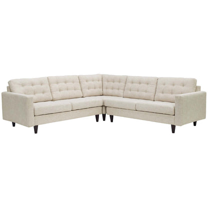 kitchen and dining room sets | CasaFoyer Empress Exquisite Design | 3-Piece Upholstered Fabric Sectional Sofa Set | Beige | casafoyer.myshopify.com