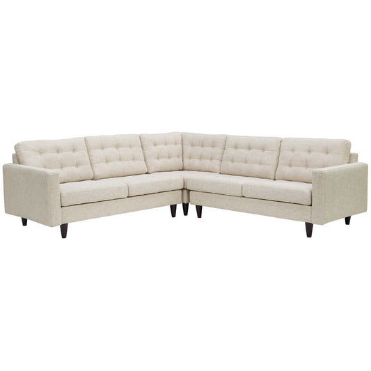 kitchen and dining room sets | CasaFoyer Empress Exquisite Design | 3-Piece Upholstered Fabric Sectional Sofa Set | Beige | casafoyer.myshopify.com