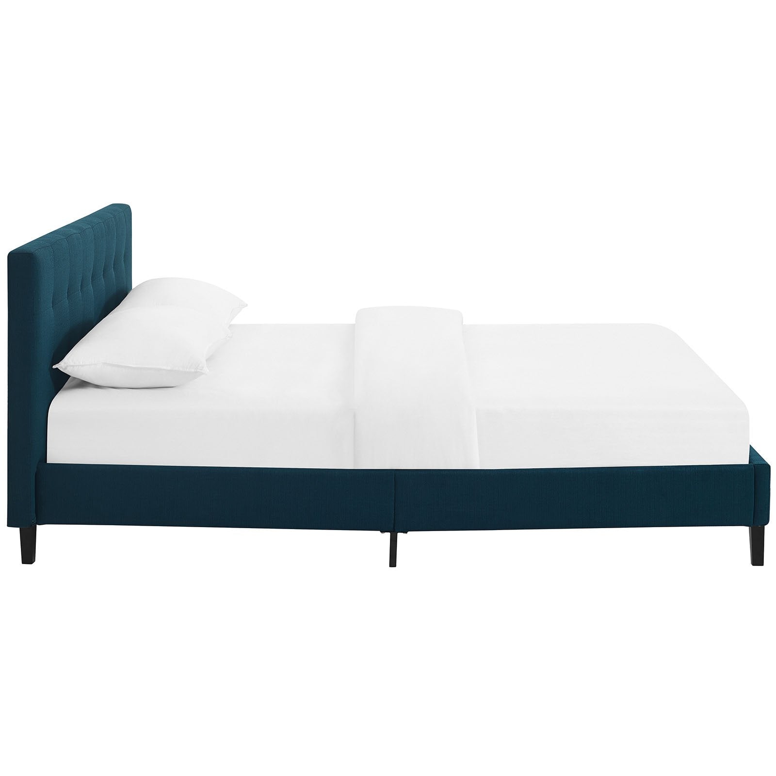 Bed | CasaFoyer Linnea Platform Bed | Elegant Upholstered Queen Bed with Tufted Headboard | Solid Wood Legs | Slatted Support System | Accommodates Memory Foam, Spring, Latex, and Hybrid Mattresses | Weight Capacity up to 1300 lbs | casafoyer.myshopify.com