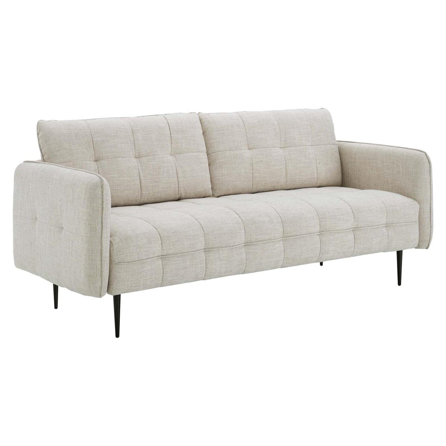 sofas | CasaFoyer Cameron Tufted Fabric Sofa | Contemporary Charm | Mid-Century Design | Soft Polyester | Optimal Comfort | Solid Wood Frame | Easy Assembly | Beige | casafoyer.myshopify.com