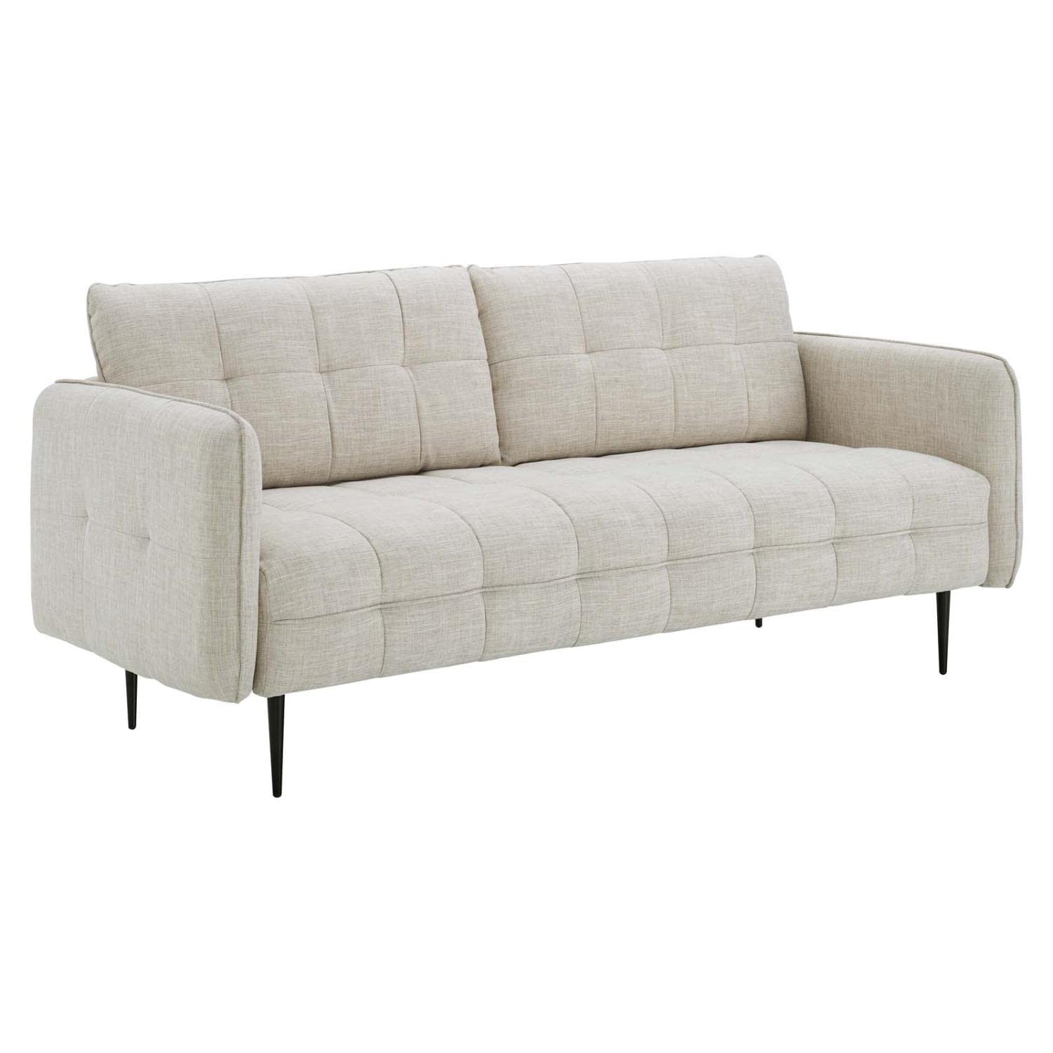 sofas | CasaFoyer Cameron Tufted Fabric Sofa | Contemporary Charm | Mid-Century Design | Soft Polyester | Optimal Comfort | Solid Wood Frame | Easy Assembly | Beige | casafoyer.myshopify.com