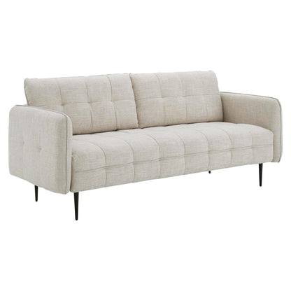 sofas | CasaFoyer Cameron Tufted Fabric Sofa | Contemporary Charm | Mid-Century Design | Soft Polyester | Optimal Comfort | Solid Wood Frame | Easy Assembly | Beige | casafoyer.myshopify.com