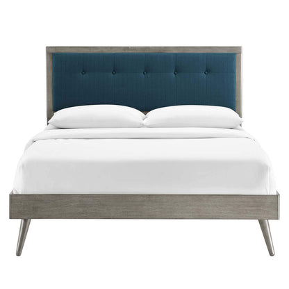 adjustable bed bases | CasaFoyer Willow Tufted Wood Full Platform Bed | Modern Design | Retro Accents | Durable Construction | Gray Azure | casafoyer.myshopify.com