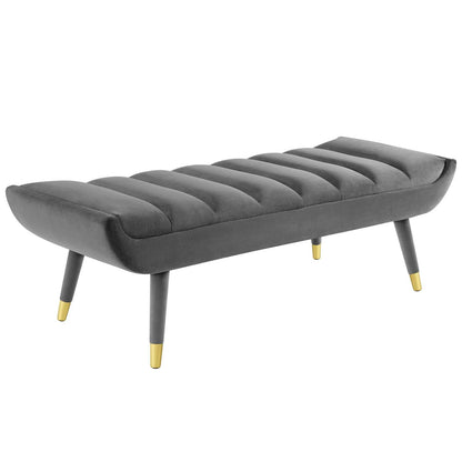 home office desk chairs | CasaFoyer Guess Channel Tufted Accent Bench | Vintage Artisan Design | Sturdy Rubberwood Frame | Soft & Stain-Resistant Upholstery | Perfect for Living Room, Bedroom, Entryway | Gray | casafoyer.myshopify.com