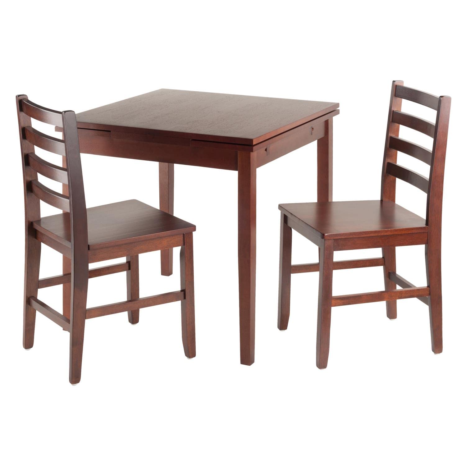 childrens table and chair sets | CasaFoyer Pulman Extension Table | 2 Hamilton Ladder Back Chairs | Solid Wood | Walnut Finish | Versatile & Durable | Compact Size | Easy Assembly | 48W x 29.9D x 29.2H | casafoyer.myshopify.com